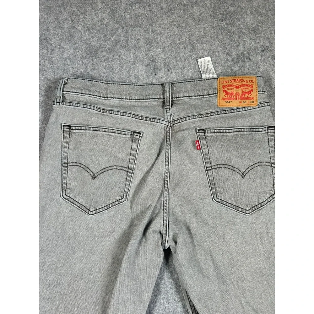 Levis 514 Denim Jeans Mens 36x30 Fits 36x29 Gray Straight Leg Casual Pants